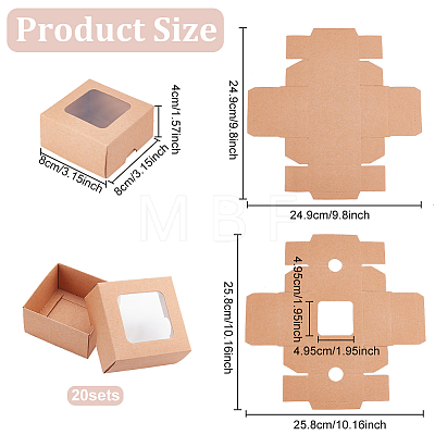 Folding Kraft Paper Cardboard Jewelry Gift Boxes CON-WH0092-25A-1