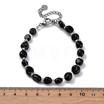 Natural Obsidian Beaded Bracelets for Women G-P563-07P-14-1