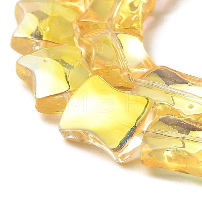Transparent Electroplate Glass Beads Strands EGLA-H103-HP01-1
