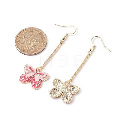 Alloy Enamel Butterfly Dangle Earrings EJEW-JE05604-1