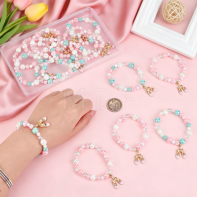 16Pcs 2 Styles Acrylic Bead Bracelets BJEW-GO00007-1