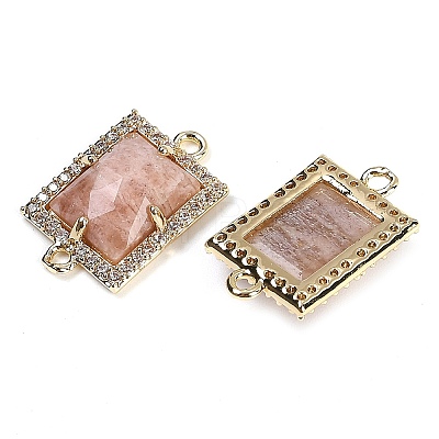 Natural Sunstone Faceted Rectangle Links G-I375-07G-11-1