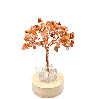 Natural Carnelian Chips Tree Night Light Lamp Decorations PW-WG63079-05-1