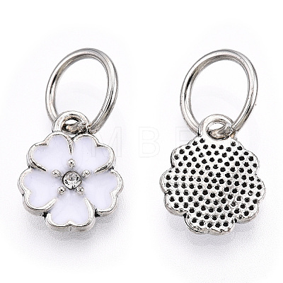 Enamel Style Flower Alloy Rhinestone Charms ENAM-S085-08-1