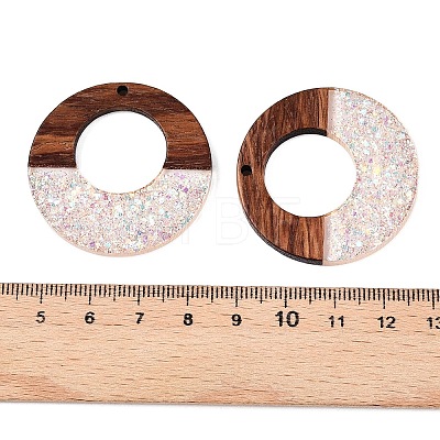 Epoxy Resin & Walnut Wood Pendants RESI-T057-09D-1