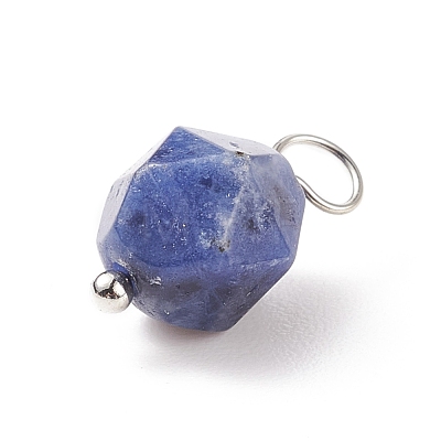 Faceted Natural Sodalite Pendants PALLOY-JF01694-02-1