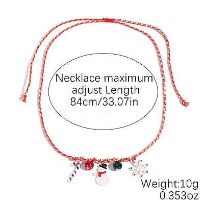 Christmas Alloy & Acrylic Pendant Braided Polyester Cord Necklaces FS-WG3DBCD-09-1