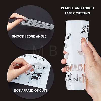 24Pcs 24 Styles PET Plastic Hollow Out Drawing Painting Stencils Templates DIY-WH0409-27-1