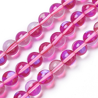 Synthetic Moonstone Beads Strands LS-G-F143-8mm-11-1