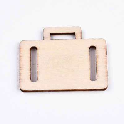 Undyed Natural Wooden Pendants WOOD-S058-021-1