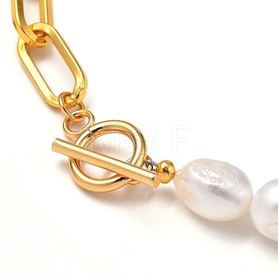 Natural Baroque Pearl Keshi Pearl Beaded Necklaces NJEW-JN02905-1