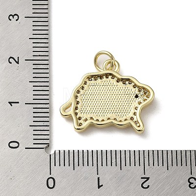 Brass Micro Pave Cubic Zirconia Pendants KK-Q808-27G-1
