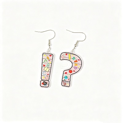 Printed Iron Acrylic Dangle Earrings WG12E88-01-1