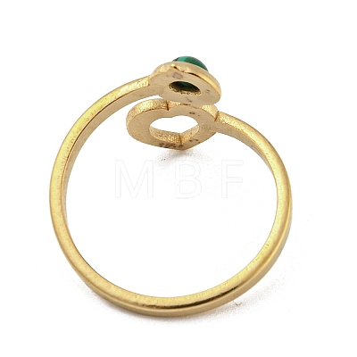 304 Stainless Steel with Synthetic Malachite Ring RJEW-Z031-01B-03-1