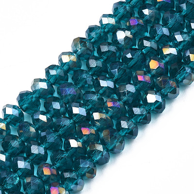 Electroplate Glass Beads Strands EGLA-A034-T4mm-B25-1