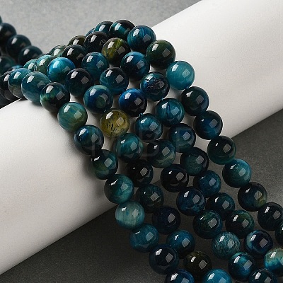 Grade AB+ Dyed Natural Tiger Eye Beads Strands X-G-G102-A02-02-1