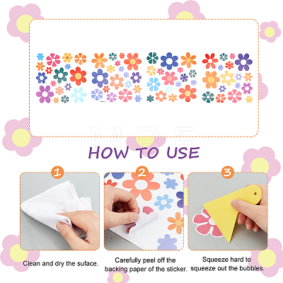 Flower Self-Adhesive Waterproof PVC Stickers DIY-WH0250-69-1