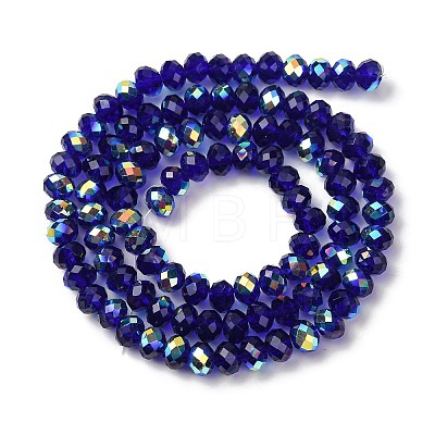 Electroplate Transparent Glass Beads Strands EGLA-A046-01B-02-1