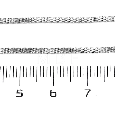 304 Stainless Steel Mesh Chain Necklaces for Women Men NJEW-P321-01P-1