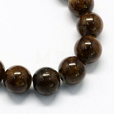 Natural Dyed Yellow Jade Gemstone Bead Strands G-R271-8mm-Y24-1