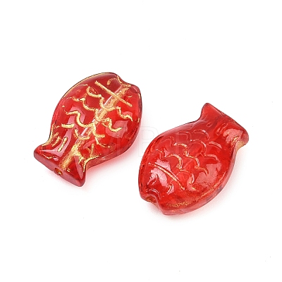 Electroplate and Golden Metal Enlaced Glass Beads EGLA-T029-01J-1