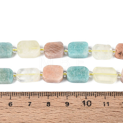 Natural Lemon Quartz & Flower Amazonite & Sunstone Beads Strands G-N358-02A-08-1