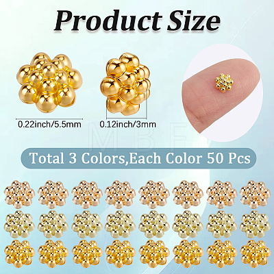 150Pcs 3 Colors Zinc Alloy Cabochons KK-SC0007-71A-1