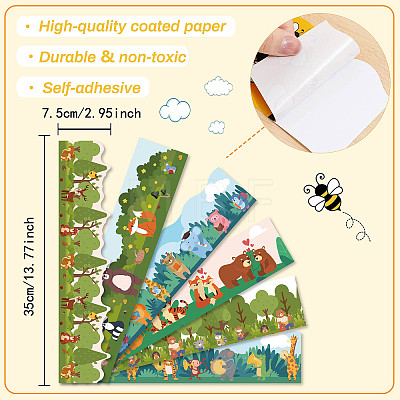 60pcs Coated Paper Border Decorative Stickers STIC-WH0020-003-1