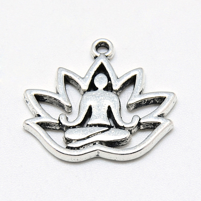 Tibetan Style Alloy Yoga Theme Pendants X-TIBE-S301-005AS-NR-1