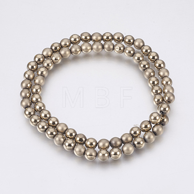 Electroplate Non-Magnetic Synthetic Hematite Beads Strands G-F585-B-6mm-1