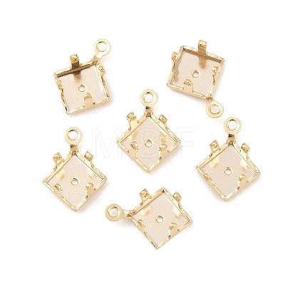 Rhombus Brass Sew on Prong Settings KK-C163-15A-G-1