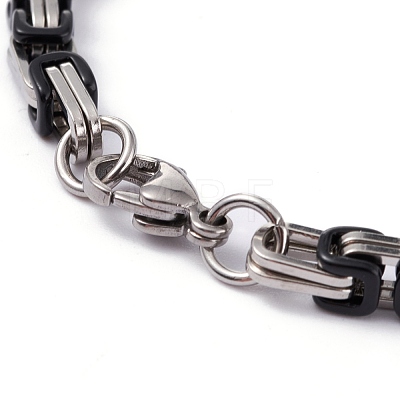 Vacuum Plating 304 Stainless Steel Byzantine Chain Bracelets BJEW-I295-02B-EBP-1