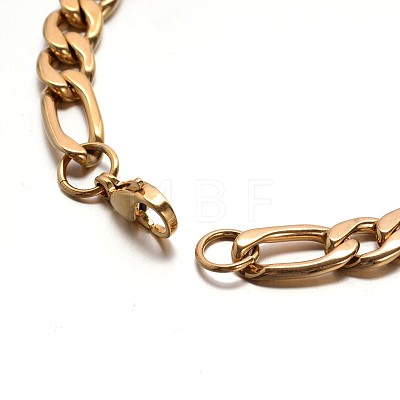 Boy's 304 Stainless Steel Mother-Son Figaro Chain Bracelets BJEW-E233-05G-1