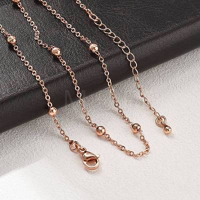 Brass Satellite Chains Necklaces for Women NJEW-D302-28RG-1