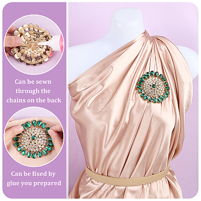Brass Rhinestone Applique DIY-FG0009-88B-1