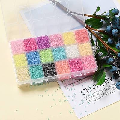 450G 18 Colors 12/0 Grade A Round Glass Seed Beads SEED-JP0012-07-2mm-1