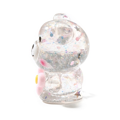 Transparent Resin Little Bear Ornament RESI-S015-01F-1