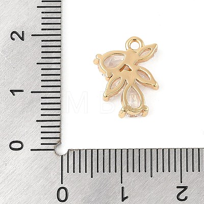 Brass Micro Pave Clear Cubic Zirconia Charms KK-R219-31G-1