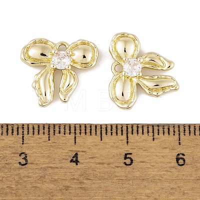 Brass Micro Pave Clear Cubic Zirconia Pendants KK-L212-05G-1