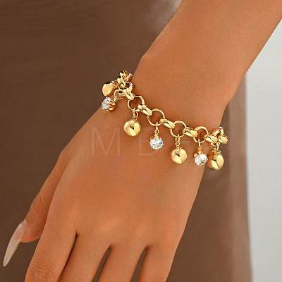 Vintage Iron Pave Clear Cubic Zirconia Round Ball Charm Bracelets for Women WQ0011-1