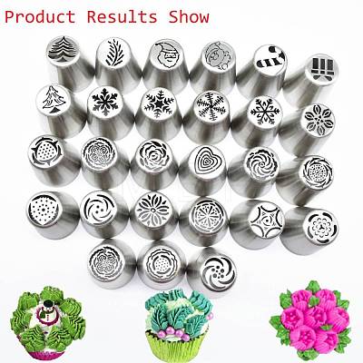 Non-Tarnish Flower Stainless Steel Russian Piping Tips DIY-D036-03P-1