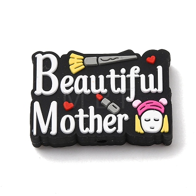 Mother's Day Silicone Focal Beads SIL-G013-01H-1