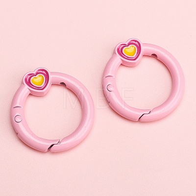 Alloy Enamel Spring Gate Rings PW-WG74BFF-07-1