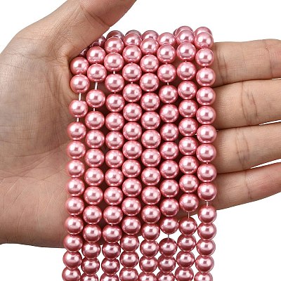 Eco-Friendly Dyed  Glass Pearl Round Beads Strands HY-A002-8mm-RB109-1