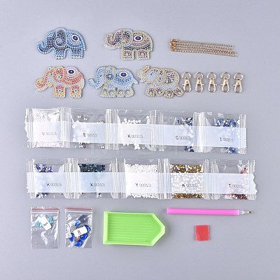 5D DIY Diamond Painting Stickers Kits For Key Chain Making DIY-R076-010-1