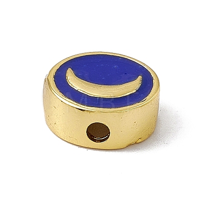 Real 18K Gold Plated Brass Enamel Beads KK-A170-01G-01-1
