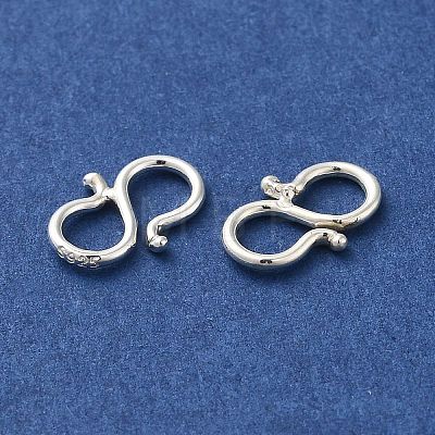 925 Sterling Silver S Shape Clasps STER-K177-07C-S-1
