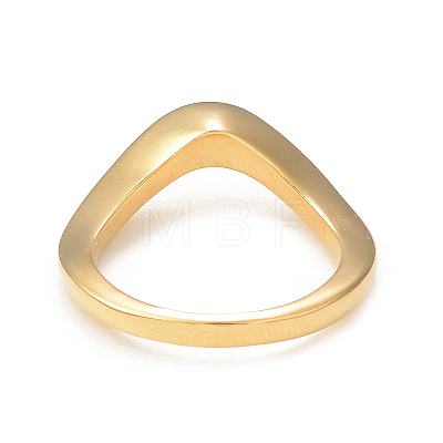 Ion Plating(IP) 304 Stainless Steel Wave Finger Ring for Women RJEW-I096-16G-1