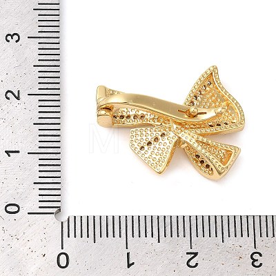 Brass Micro Pave Clear Cubic Zirconia Fold Over Clasps KK-G505-30G-1