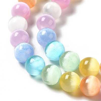 Natural Selenite Beads Strands G-P493-01A-10MM-1